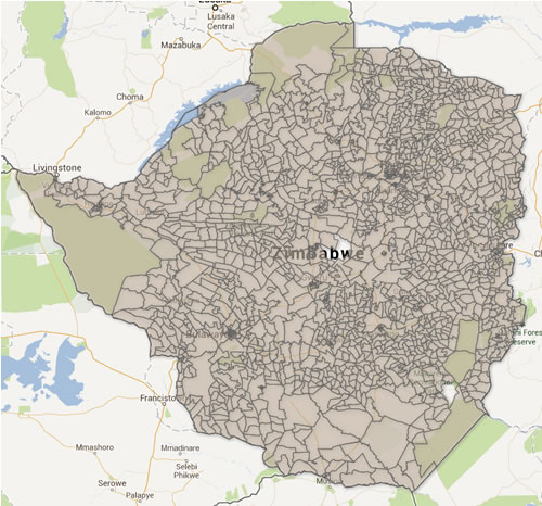 Zimbabwe voter registration map