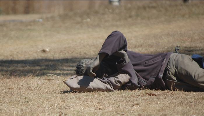 Homeless on the motorcade route