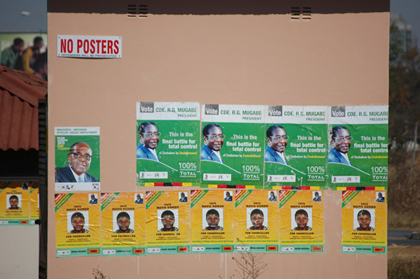 Zanu PF posters - Newlands Shopping Centre